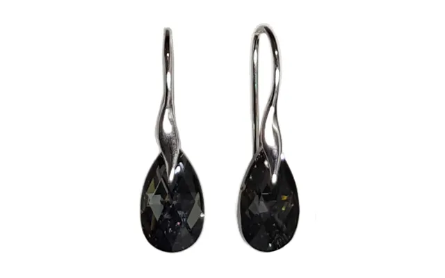 Facet Drop Øreringe - Crystal Silver Night Sølv