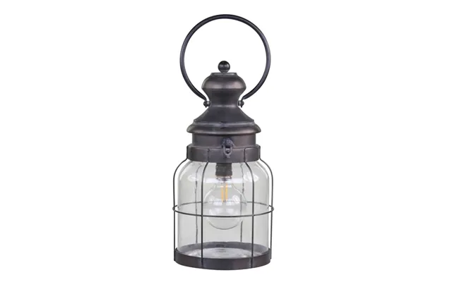 Fransk Led Staldlanterne Med Gitter Og Timer - 36,5 Cm