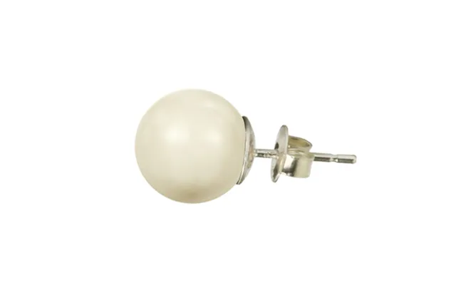 Klassisk Perleørering Med Perle I Crystal Creme