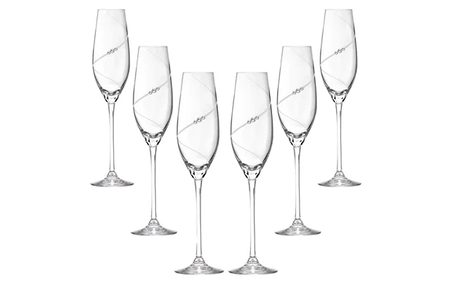 New Pen Champagneglas Med Swarovski Krystaller - 6 Stk.