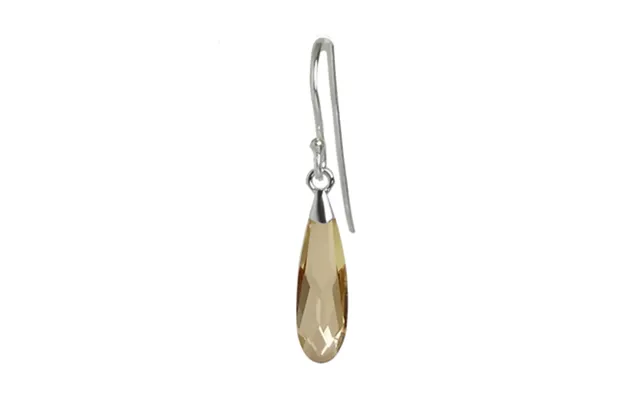 Raindrop Ørering Crystal Golden Shadow Sølv