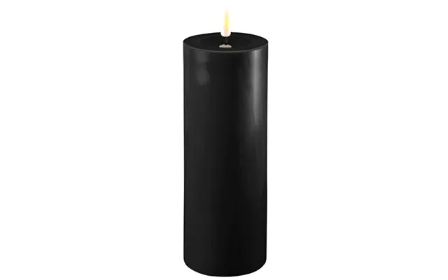 Sorte Led Bloklys - Ø 7,5 Cm X 20 Cm