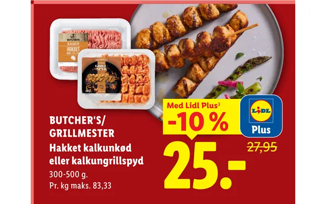 Grillmester Hakket Kalkunkød Eller Kalkungrillspyd