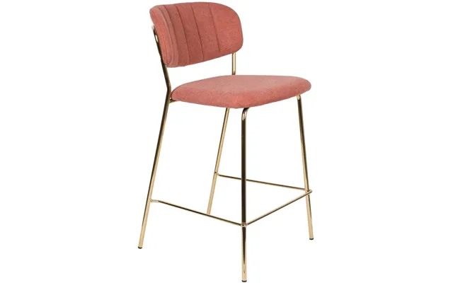 Barstol Studio White Jolien - Rødbrun Polstret Nylon Polyester Stol Med Stålramme, H89 Cm