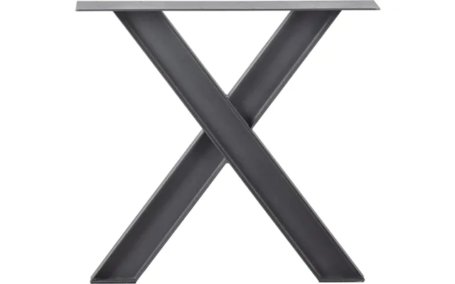 Bordben Woood Tablo Industrial X-leg Understel I Sort Pulverlakeret Stål H72 Cm