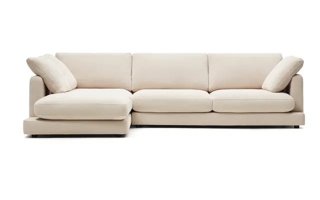 Chaiselong Sofa Kave Home Gala Venstrevendt Beige Chenille 300x193 Cm