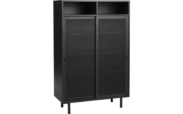 Højskab Nordique Design Veep Sort Metal Opbevaringsløsning H140xb90xd40 Cm