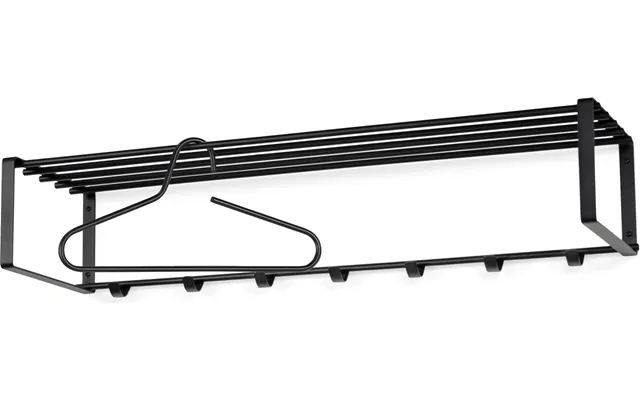 Knagerække Med Hattehylde Spinder Design Rex 9 Knager Sort Stål 100 Cm