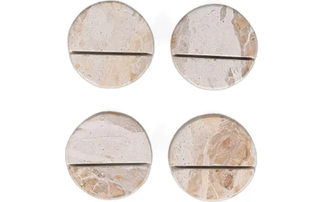 Navneskiltholdere Bordkortsholdere Sæt 4 S P Collection Opus Marmor Natursten Beige Ø5 Cm