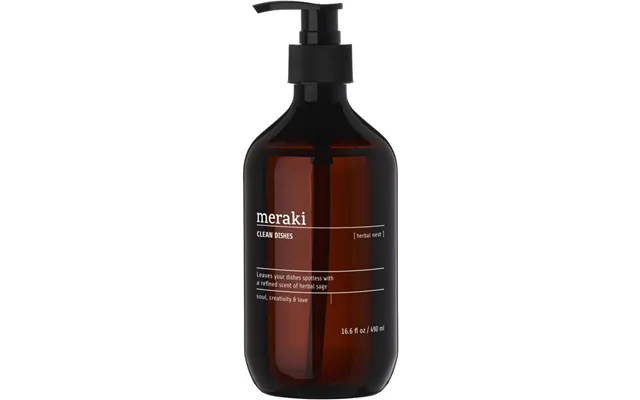 Opvaskemiddel Meraki Herbal Nest Svanemærket Med Pumpedispenser - Salvie & Citrusduft