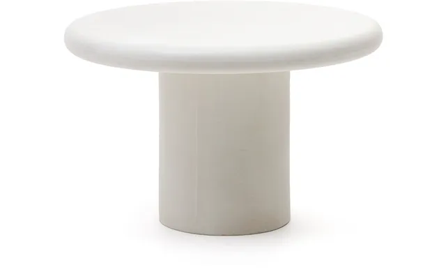 Rundt Udendørs Spisebord Kave Home Addaia I Hvid Fibercement Ø120 X H76 Cm