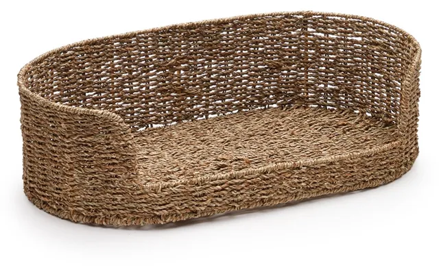 Seng Til Kæledyr Kave Home Fliicker Håndflettet 100% Søgræs Natur Rustik H17xb35xl60 Cm
