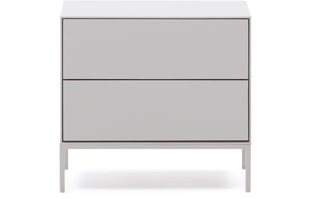 Sengebord Natbord Kave Home Vedrana Hvid - Nordisk Design Med 2 Skuffer Og Justerbare Ben H55xb40xl60 Cm