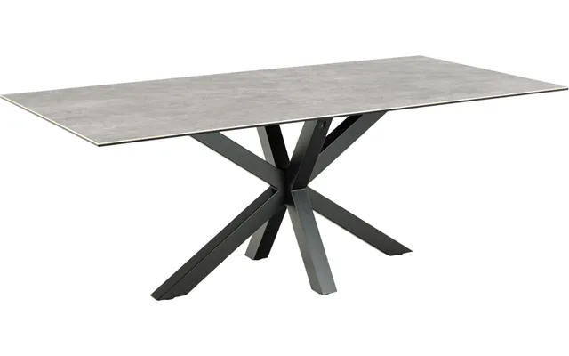 Spisebord Signature Bellona Med Grå Anista-keramik 200x100 Cm Mat Sort Stel