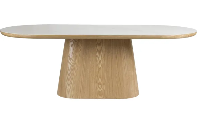 Spisebord Studio White Almira Ovalt 200 X 90 Cm Natur Marmor-mat Mdf