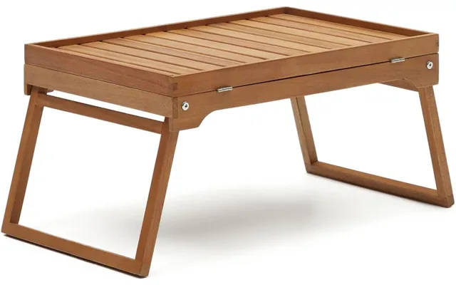 Udendørs Sidebord Kave Home Mani Foldbart Massiv Akacietræ Natur 65x34x29 Cm