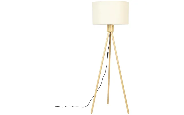 Zuiver Fan Gulvlampe I Bambustræ Med Perlemor Linned Lampeskærm H155 Cm