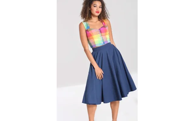 50 Er Nederdel Abi 50's Skirt - Navy Denim-blå