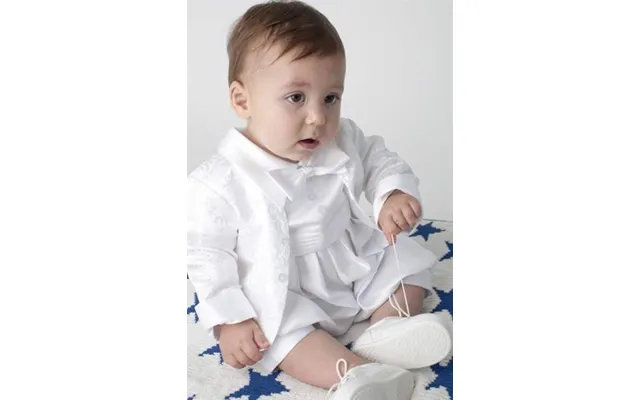 Baby Jakkesæt Lille Malte, Hvid - Dåbs Jakkesæt Eller Lille Brudesvend