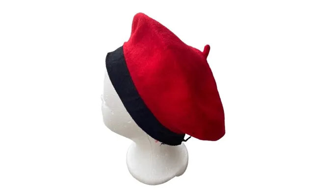 Beret Med Høj Kant, Rød - Lækker Vintageinspireret Filt Beret