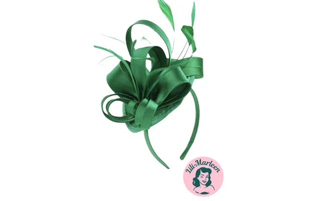Betager Grøn Fascinator På Hårbøjle Med Satin Og Fjer