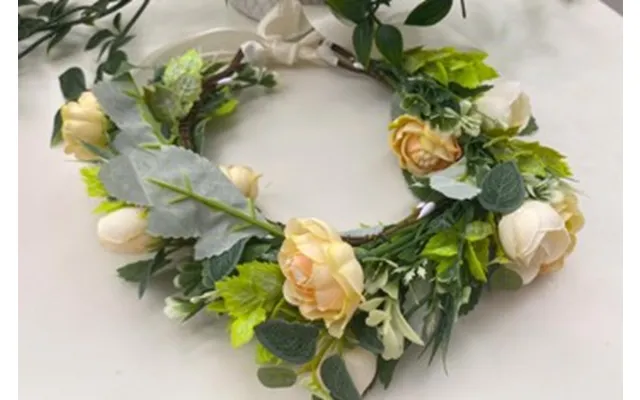 Blomsterkrans Creme Peach - Store Smukke Blomster, Deluxe