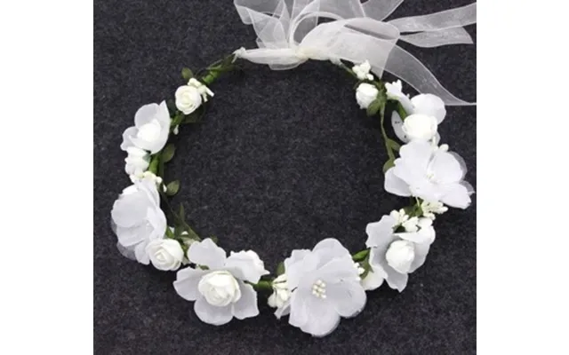 Blomsterkrans Med Blomster - Hvid