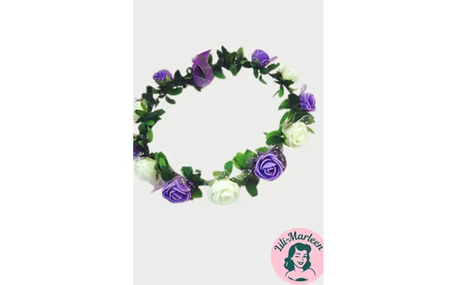 Blomsterkrans Med Roser - Lilla Og Hvid