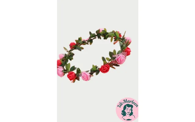 Blomsterkrans Med Roser - Lyserød Og Rød