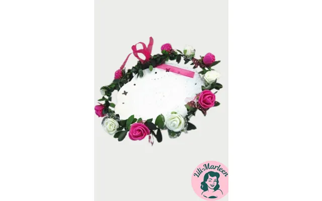 Blomsterkrans Med Roser - Pink Og Hvid