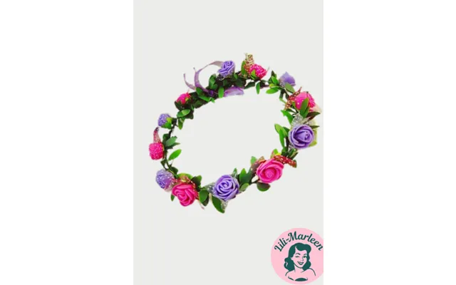 Blomsterkrans Med Roser - Pink Og Lilla
