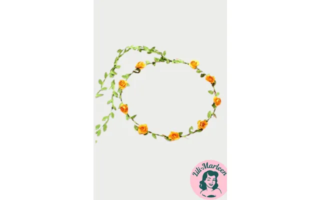 Blomsterkrans Med Små Orange Roser Og Bladranke