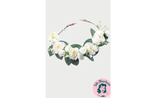 Blomsterkrans, Offwhite - Store Smukke Blomster, Deluxe