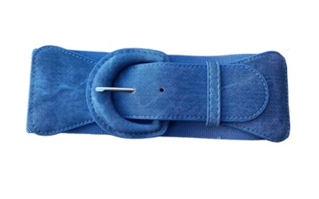 Bredt Elastisk Lakbælte - Denim Blå