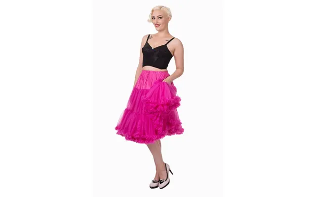 Deluxe Petticoat Skørt, Hot Pink - Langt