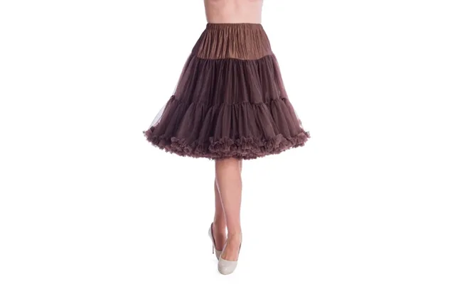 Deluxe Petticoat Skørt, Mellemlangt - Chokoladebrun