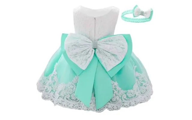 Festkjole Til Baby Little Emilie - Hvid Mint