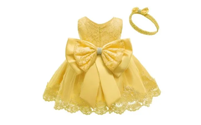 Festkjole Til Baby Little Emilie - Lysegul