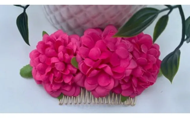 Hårkam Med Blomster - Pink