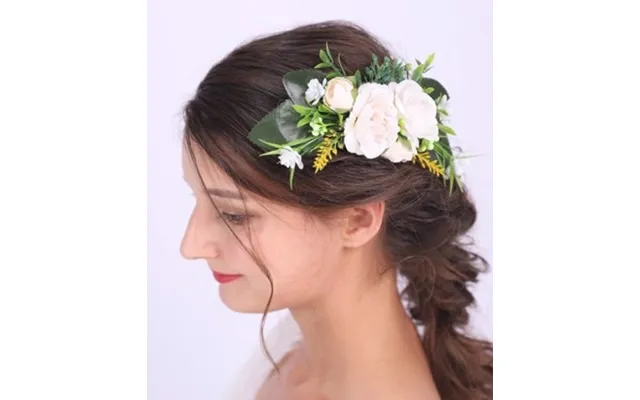 Hårkam Med Hvide Roser Flora - Deluxe