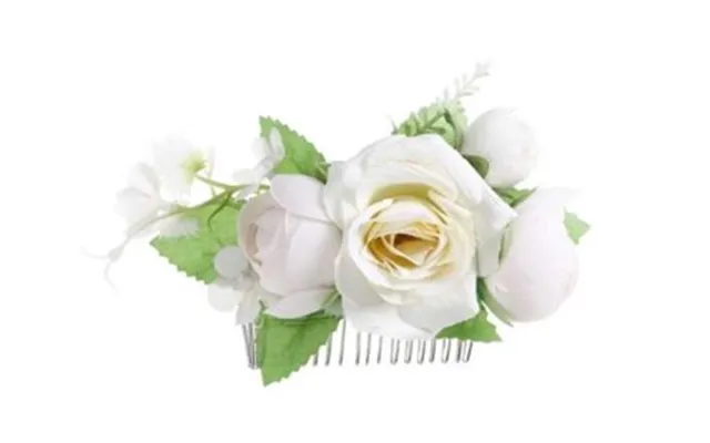 Hårkam Med Offwhite Rose Og Bonderose