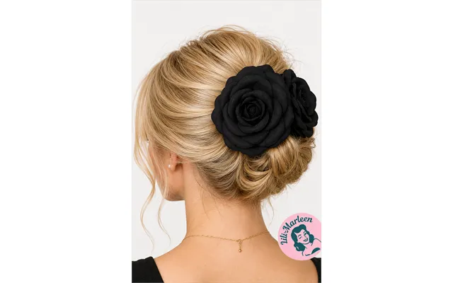 Hårklips Hårklemme - Rose, Sort