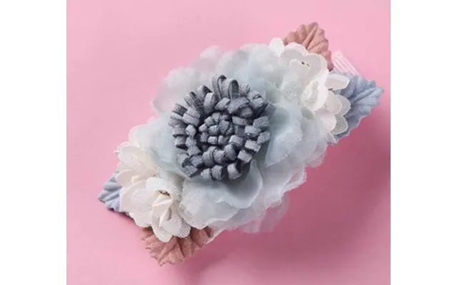 Hårklips Med Blomster Perler I Rosa - Ivory Og Blå M1