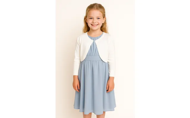 Little My Tilde Hvid Strikbolero Med Blondekant