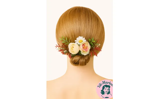 Vintage Hårkam Med Creme Og Rosa Blomster Elegant Hårpynt Til Bryllup Og Fest