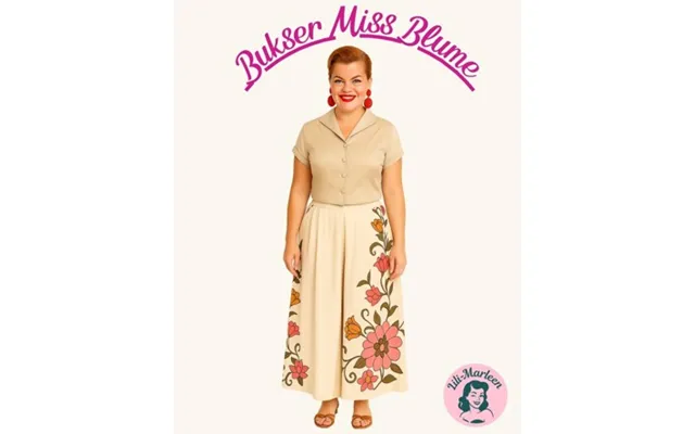 Vintage-inspirerede Bukser Miss Blume - Med Brede Ben Og Blomsterprint