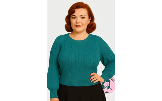 Vinterstriktrøje - Minna Strik, Teal