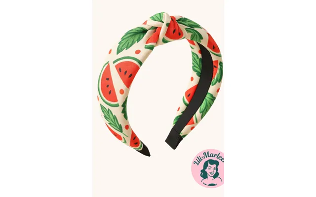 Watermelon Twist Hårbøjle Med Stofovertræk Med Knude Og Vandmelonprint