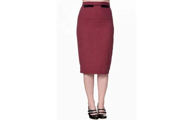 Wiggle Pencil Nederdel - Swept Off Feet Pencil Skirt, Rød Sort