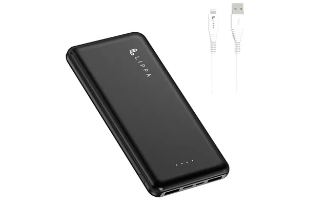 Lippa 10.000 Mah Powerbank Og 1 M Iphone Usb-a Til Mfi Lightning Kabel